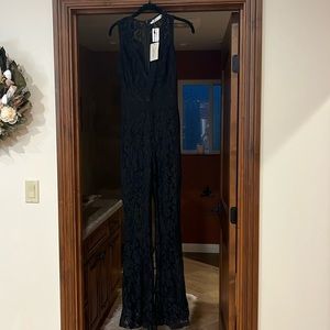 Black lace jump suit.